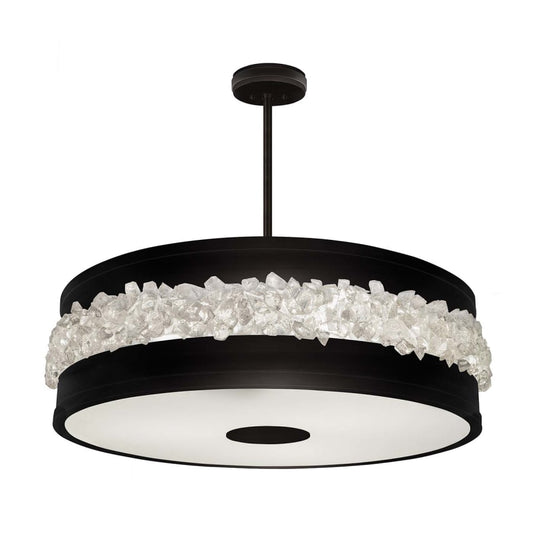 Fine Art Handcrafted Lighting Arctic Halo 3 Light 9" High Crystal Drum Chandelier