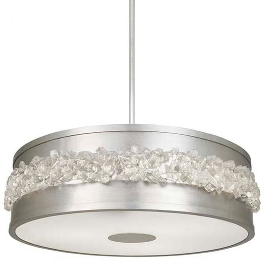 Fine Art Handcrafted Lighting Arctic Halo 3 Light 9" High Crystal Drum Chandelier