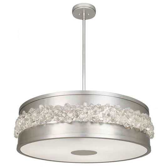 Fine Art Handcrafted Lighting Arctic Halo 3 Light 9" High Crystal Drum Chandelier