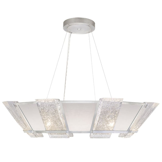 Fine Art Handcrafted Lighting Crownstone 16 Light 38" Wide Drum Chandelier with Linen Shade
