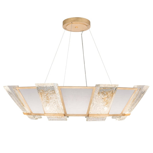 Fine Art Handcrafted Lighting Crownstone 16 Light 38" Wide Drum Chandelier with Linen Shade