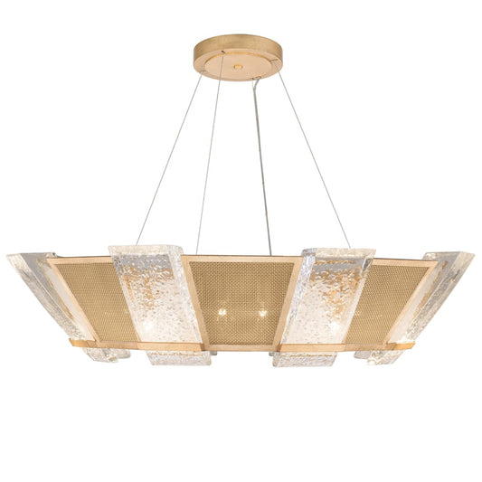 Fine Art Handcrafted Lighting Crownstone 16 Light 38" Wide Drum Chandelier with Metal Mesh Shade