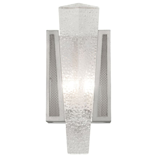 Fine Art Handcrafted Lighting Crownstone Single Light 15" Tall Wall Sconce with Metal Mesh Shade