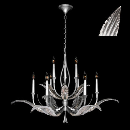 Fine Art Handcrafted Lighting Plume 9 Light 45" Wide Crystal Chandelier