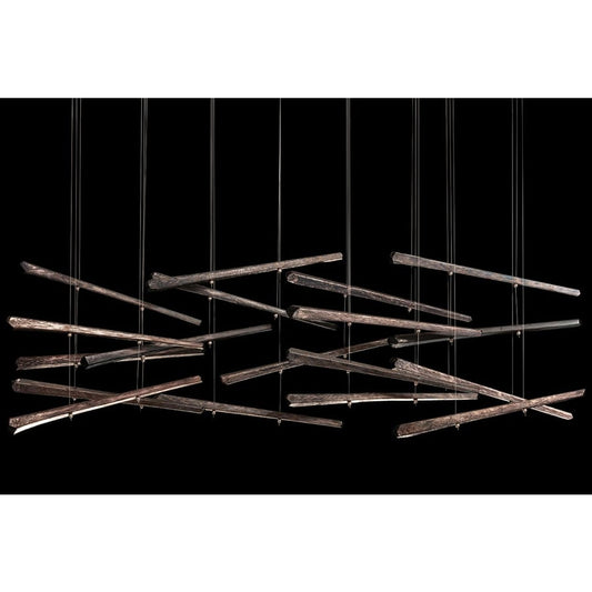 Fine Art Handcrafted Lighting Elevate 8 Light 62" Wide LED Abstract Multi Light Pendant