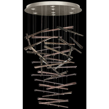 Fine Art Handcrafted Lighting Elevate 8 Light 34" Wide LED Abstract Multi Light Pendant