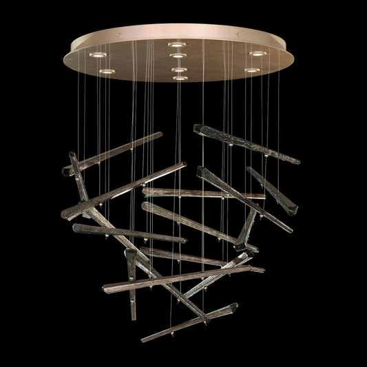 Fine Art Handcrafted Lighting Elevate 8 Light 34" Wide LED Abstract Multi Light Pendant