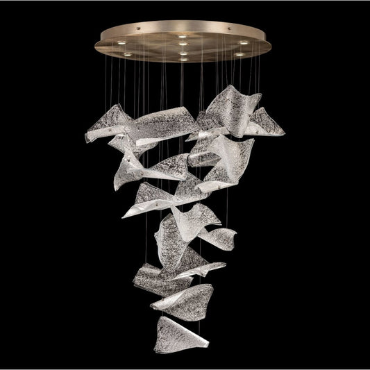 Fine Art Handcrafted Lighting Elevate 8 Light 38" Wide LED Abstract Multi Light Pendant