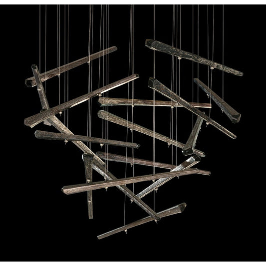 Fine Art Handcrafted Lighting Elevate 8 Light 34" Wide LED Abstract Multi Light Pendant