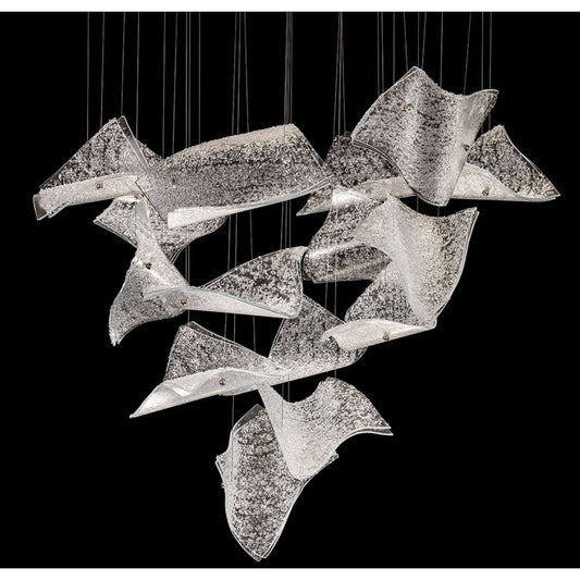 Fine Art Handcrafted Lighting Elevate 8 Light 38" Wide LED Abstract Multi Light Pendant