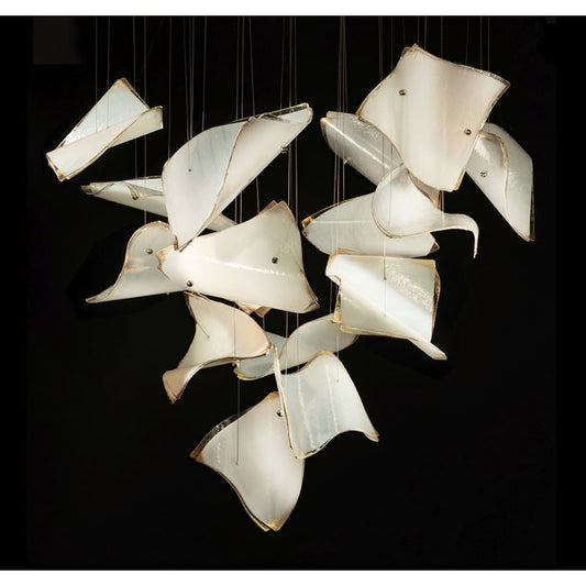 Fine Art Handcrafted Lighting Elevate 8 Light 38" Wide LED Abstract Multi Light Pendant