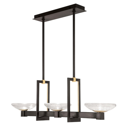 Fine Art Handcrafted Lighting Delphi 3 Light 48" Wide LED Linear Chandelier