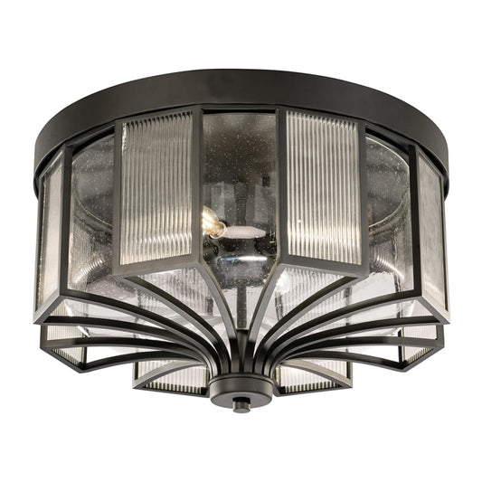 Fine Art Handcrafted Lighting Bristol 4 Light 22" Wide Flush Mount Drum Outdoor Ceiling Fixture