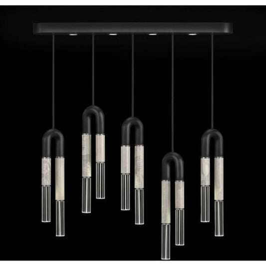 Fine Art Handcrafted Lighting Antonia 10 Light 52" Wide LED Crystal Linear Pendant
