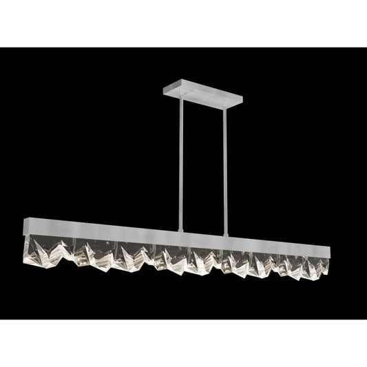 Fine Art Handcrafted Lighting Strata 55" Wide LED Crystal Linear Pendant