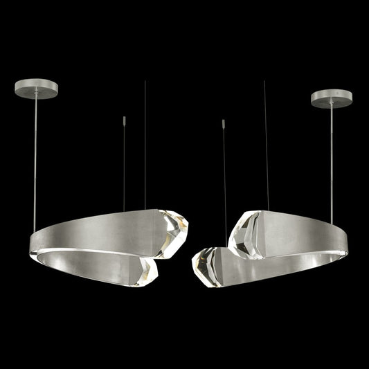 Fine Art Handcrafted Lighting Strata 49" Wide LED Crystal Multi Light Pendant