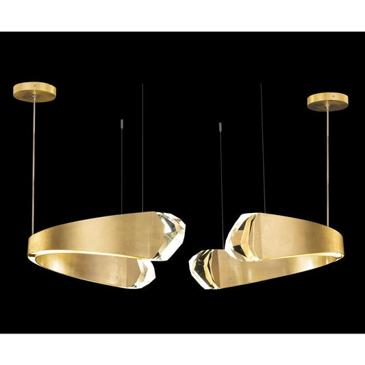 Fine Art Handcrafted Lighting Strata 49" Wide LED Crystal Multi Light Pendant
