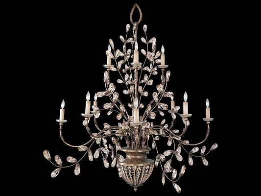 Fine Art Handcrafted Lighting A Midsummer Nights Dream 12-Light Tiered Chandelier Moonlit Patina
