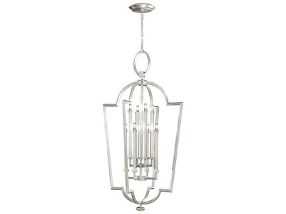 Fine Art Handcrafted Lighting Allegretto 8-Light Silver Leaf Candelabra Tiered Chandelier