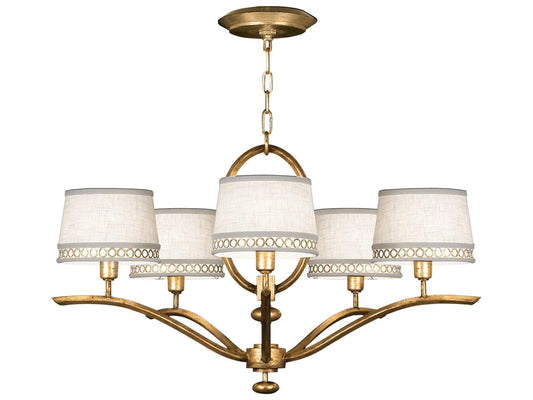 Fine Art Handcrafted Lighting Allegretto 5-Light Gold Drum Chandelier