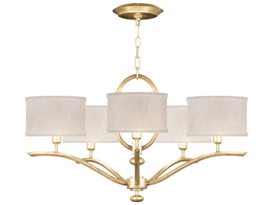 Fine Art Handcrafted Lighting 5-Light Allegretto Drum Chandelier in Gold Leaf