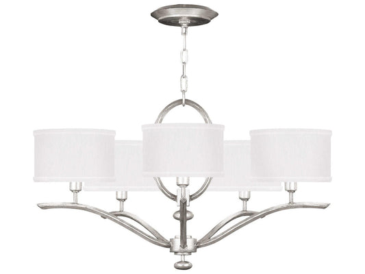 Fine Art Handcrafted Lighting 5-Light Allegretto Chandelier in Silver Leaf