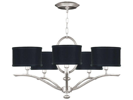 Fine Art Handcrafted Lighting Allegretto 5-Light Silver Leaf Drum Chandelier