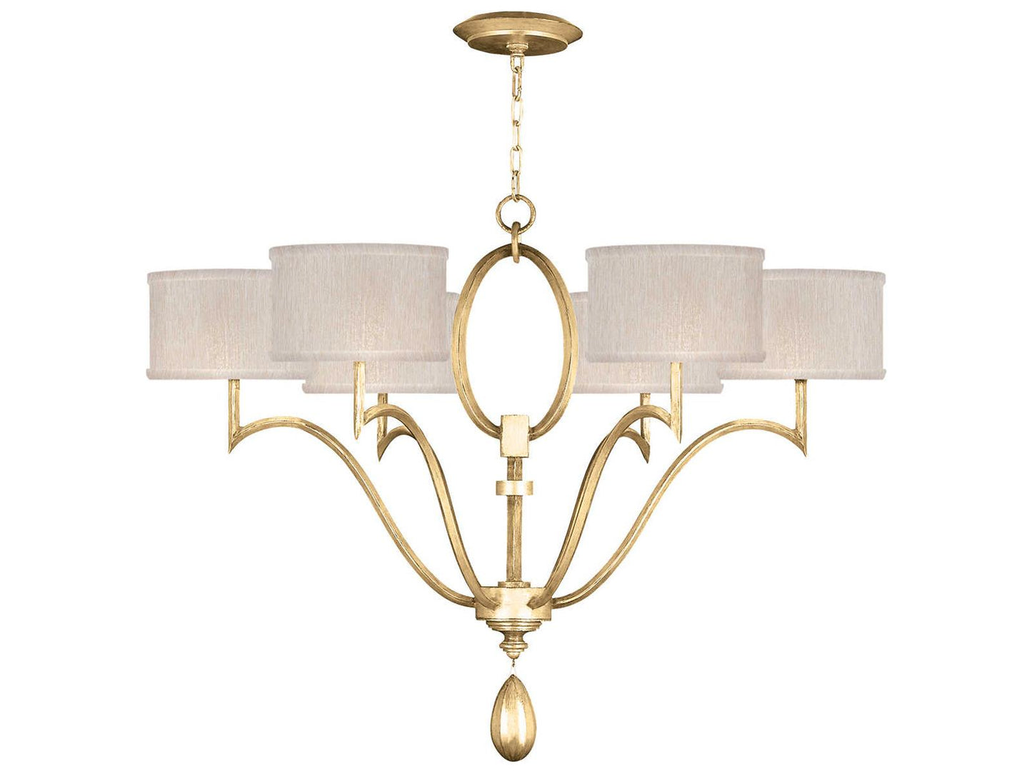 Fine Art Handcrafted Lighting 6-Light Allegretto Chandelier in Gold Leaf
