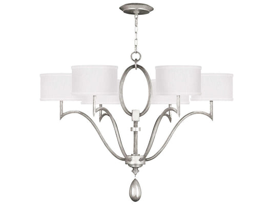 Fine Art Handcrafted Lighting Allegretto 6-Light Drum Chandelier in Silver Leaf