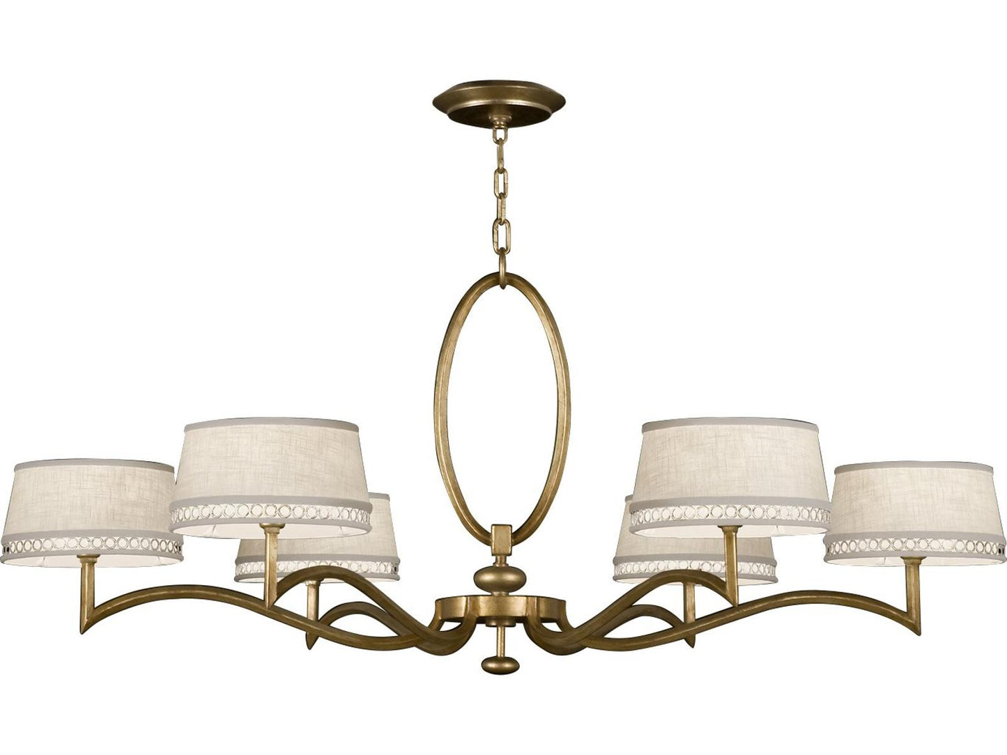 Fine Art Handcrafted Lighting Allegretto 6-Light Chandelier in Burnished Gold Leaf