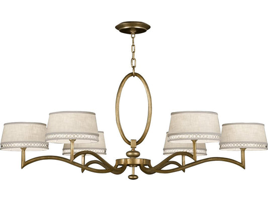 Fine Art Handcrafted Lighting Allegretto 6-Light Chandelier in Burnished Gold Leaf