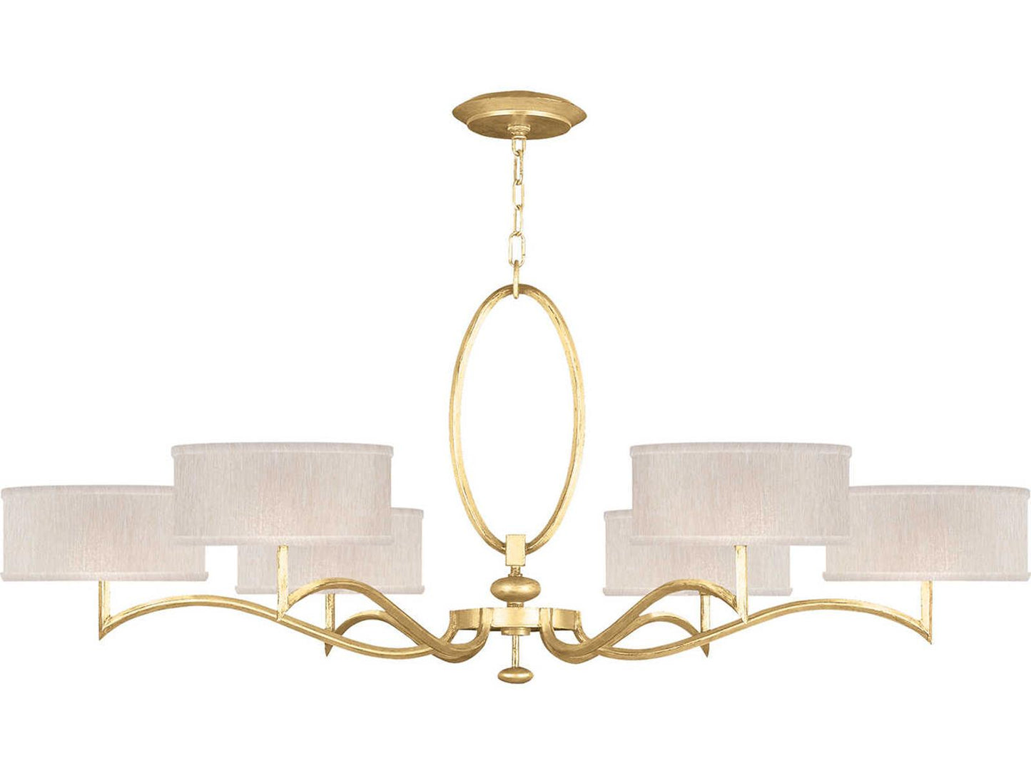 Fine Art Handcrafted Lighting 6-Light Allegretto Drum Chandelier in Gold Leaf