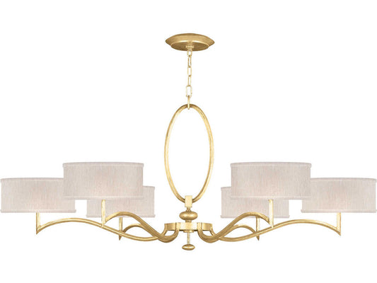 Fine Art Handcrafted Lighting 6-Light Allegretto Drum Chandelier in Gold Leaf