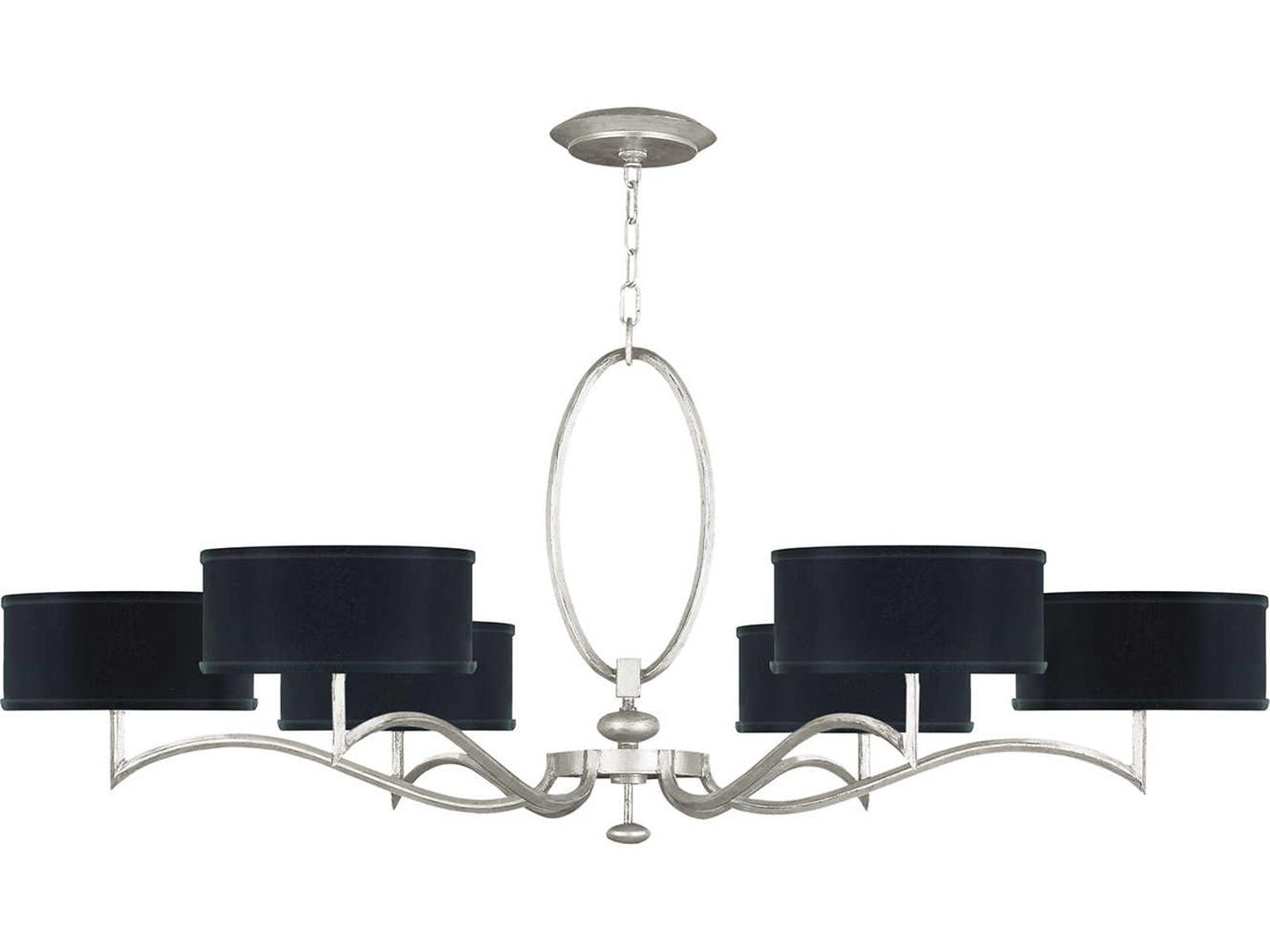 Fine Art Handcrafted Lighting 6-Light Allegretto Candelabra Chandelier in Silver Leaf