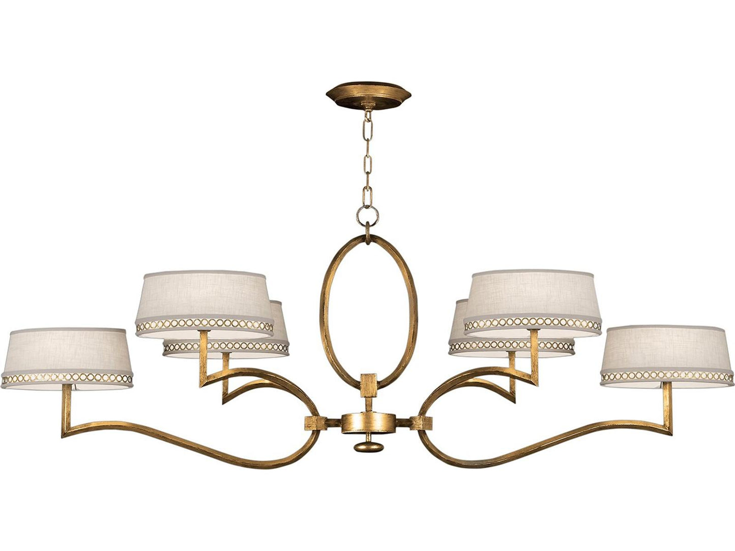 Fine Art Handcrafted Lighting Allegretto 6-Light Gold Oblong Tiered Chandelier