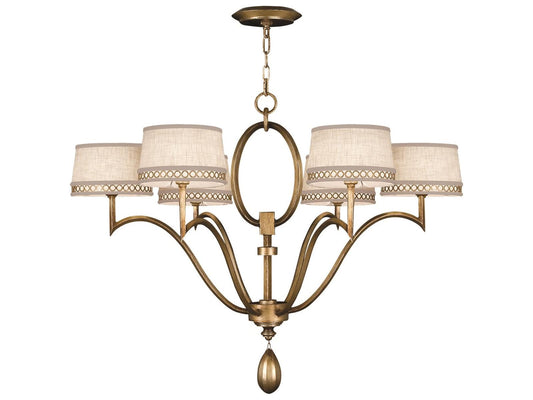 Fine Art Handcrafted Lighting Allegretto 6-Light Chandelier in Burnished Gold Leaf
