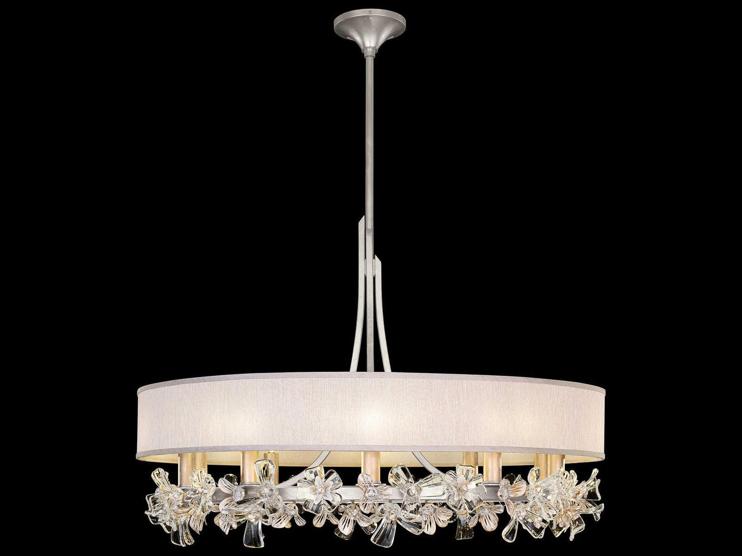 Fine Art Handcrafted Lighting 10-Light Azu Chandelier in Silver Leaf