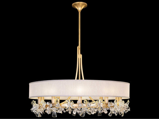 Fine Art Handcrafted Lighting Azu 10-Light Crystal Chandelier in Gold Leaf and Champagne
