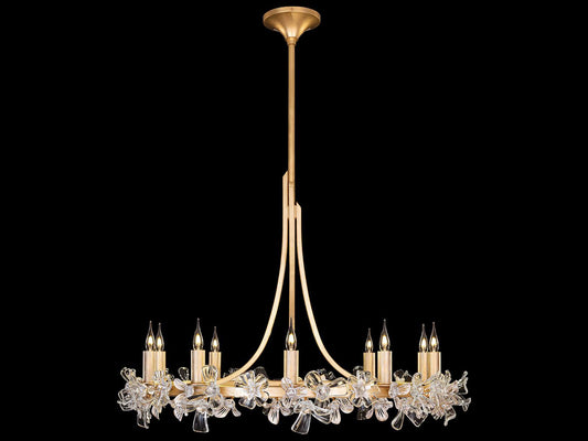 Fine Art Handcrafted Lighting Azu 10-Light Round Chandelier in Gold Leaf