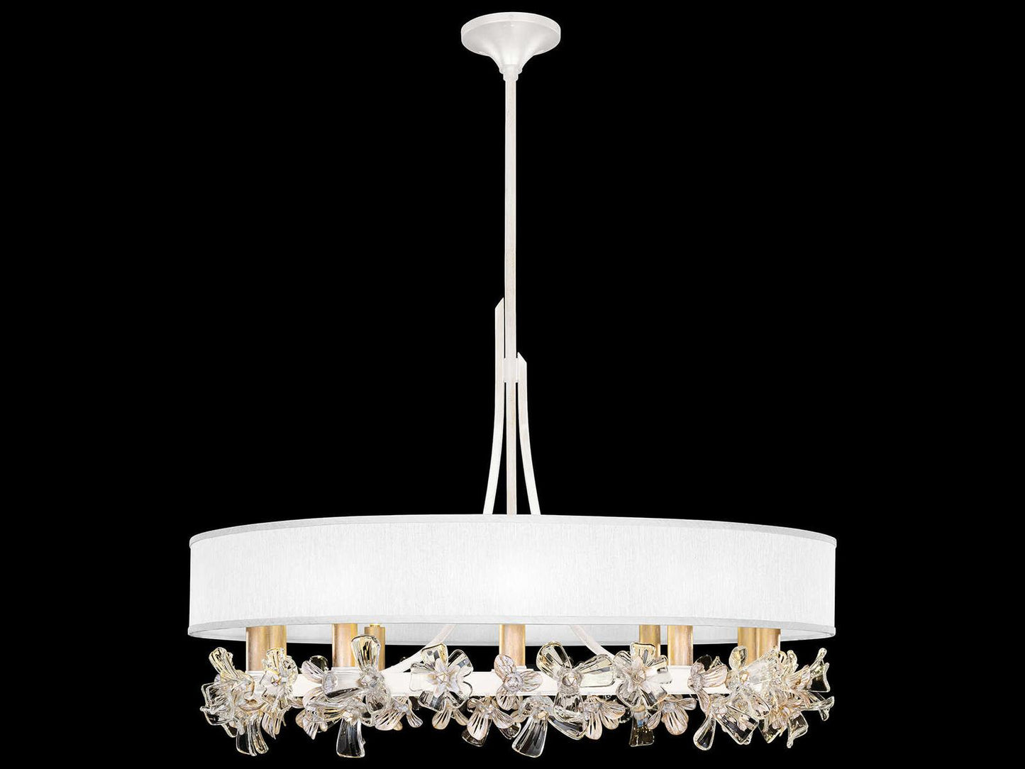 Fine Art Handcrafted Lighting Azu 10-Light Round Chandelier in White Gesso Finish