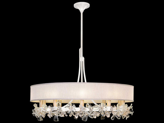 Fine Art Handcrafted Lighting 10-Light Azu Chandelier White Gesso and Champagne Crystal