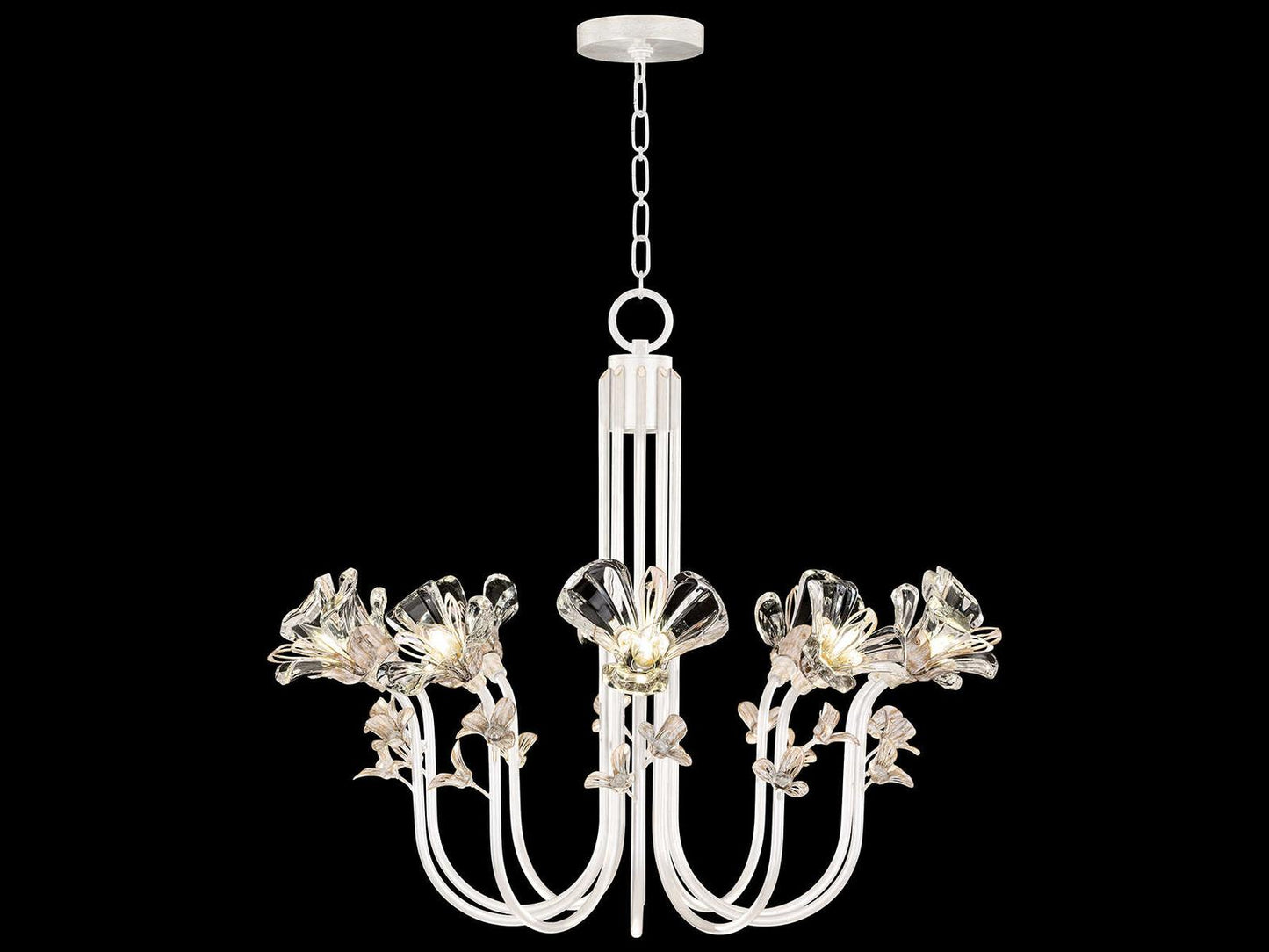 Fine Art Handcrafted Lighting Azu 10-Light White Crystal Candelabra Chandelier