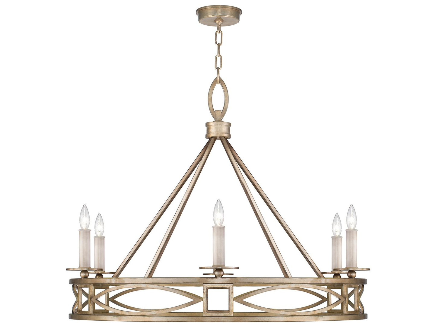 Fine Art Handcrafted Lighting Cienfuegos 6-Light Candelabra Chandelier in Varicolored Gold
