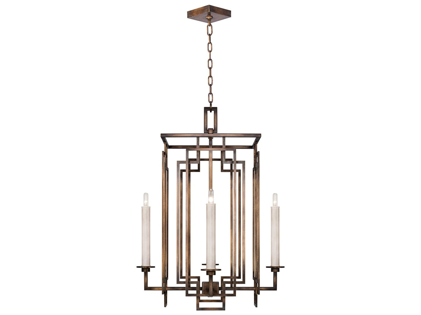 Fine Art Handcrafted Lighting Cienfuegos 4-Light Square Chandelier in Antique Bronze