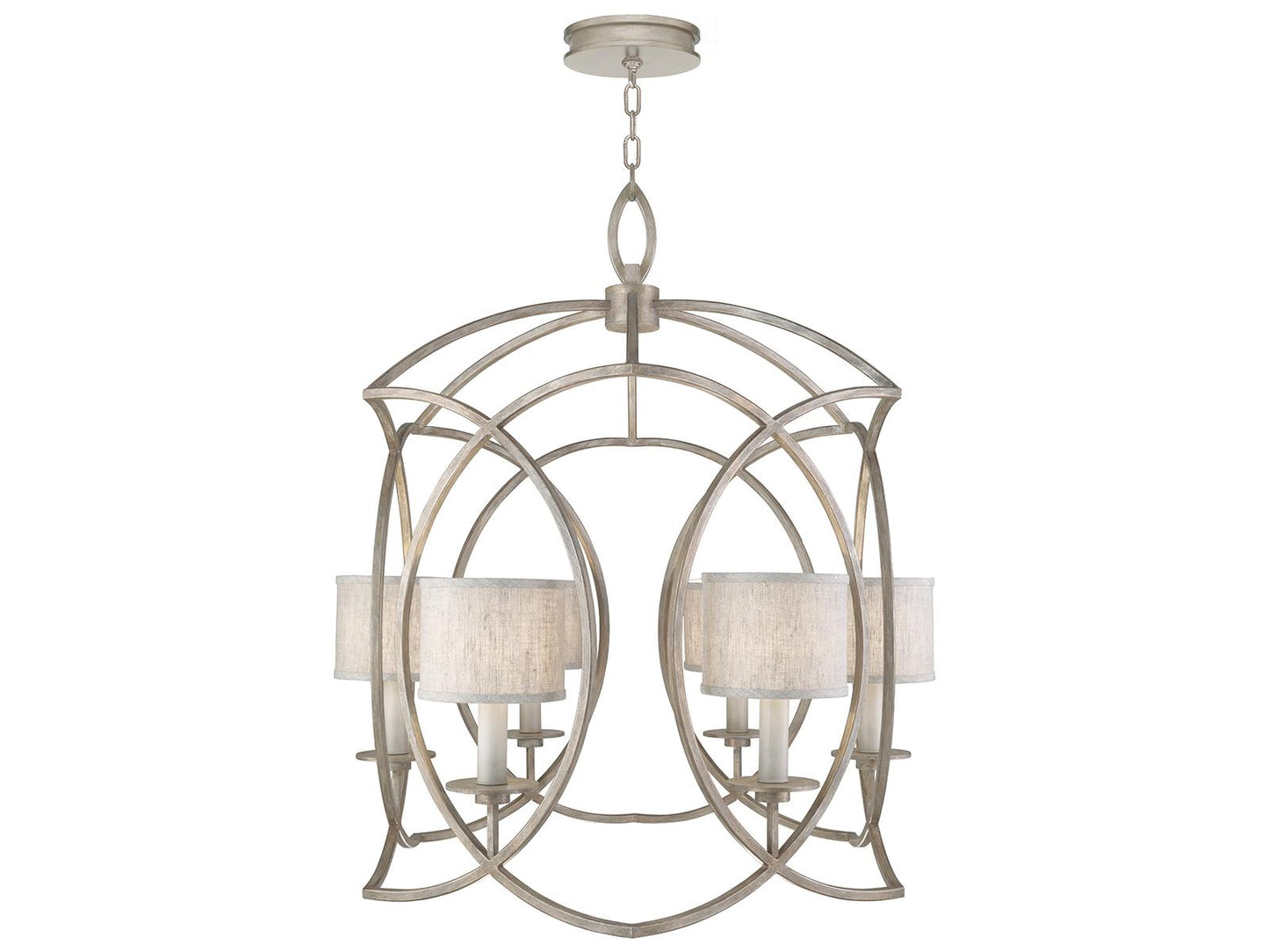 Fine Art Handcrafted Lighting Cienfuegos 6-Light Chandelier in Gray with Fabric Shades