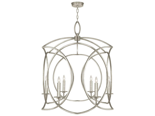Fine Art Handcrafted Lighting Cienfuegos 6-Light Silver Leaf Candelabra Chandelier