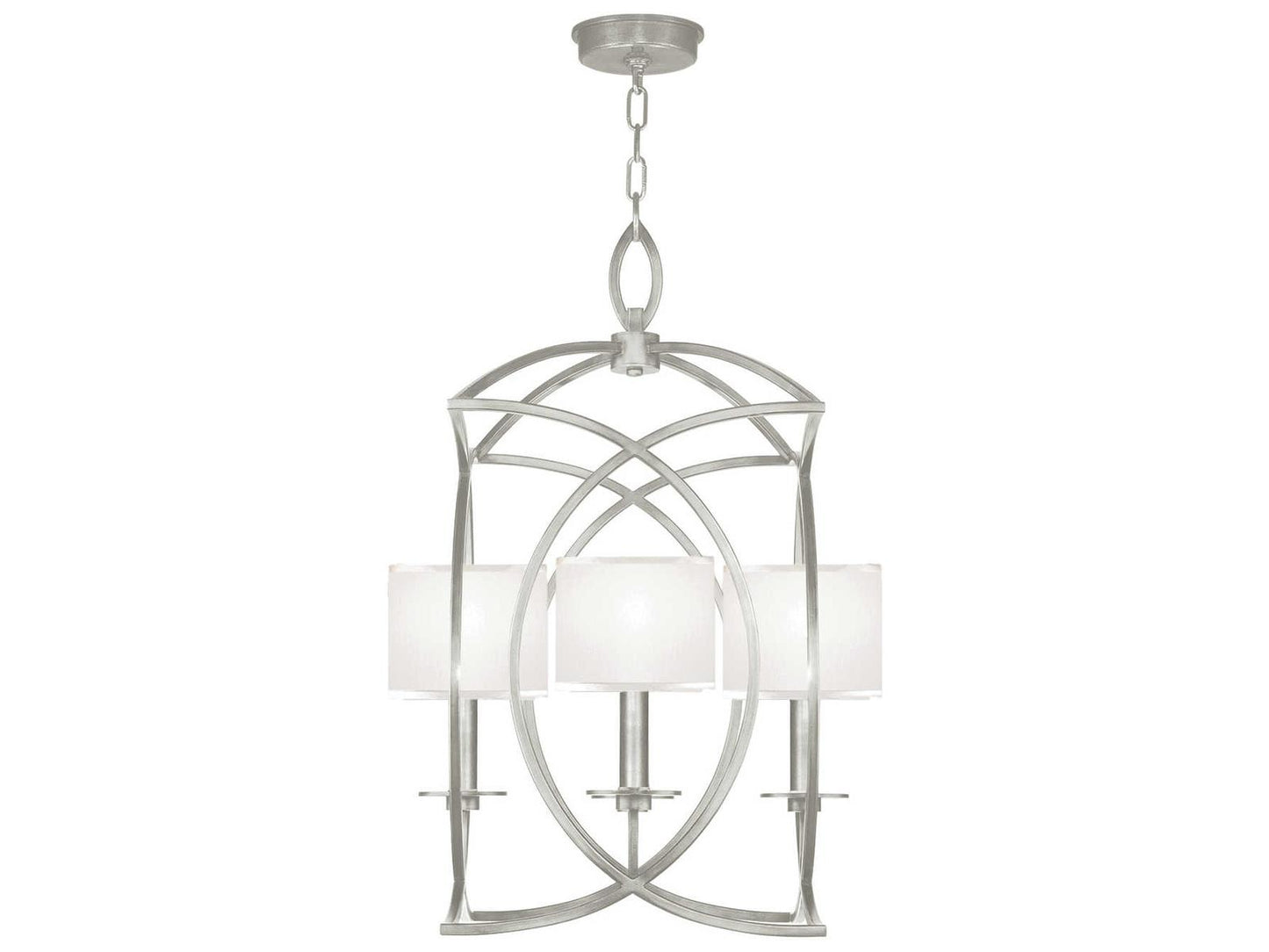 Fine Art Handcrafted Lighting 4-Light Cienfuegos Empire Chandelier in Silver Leaf