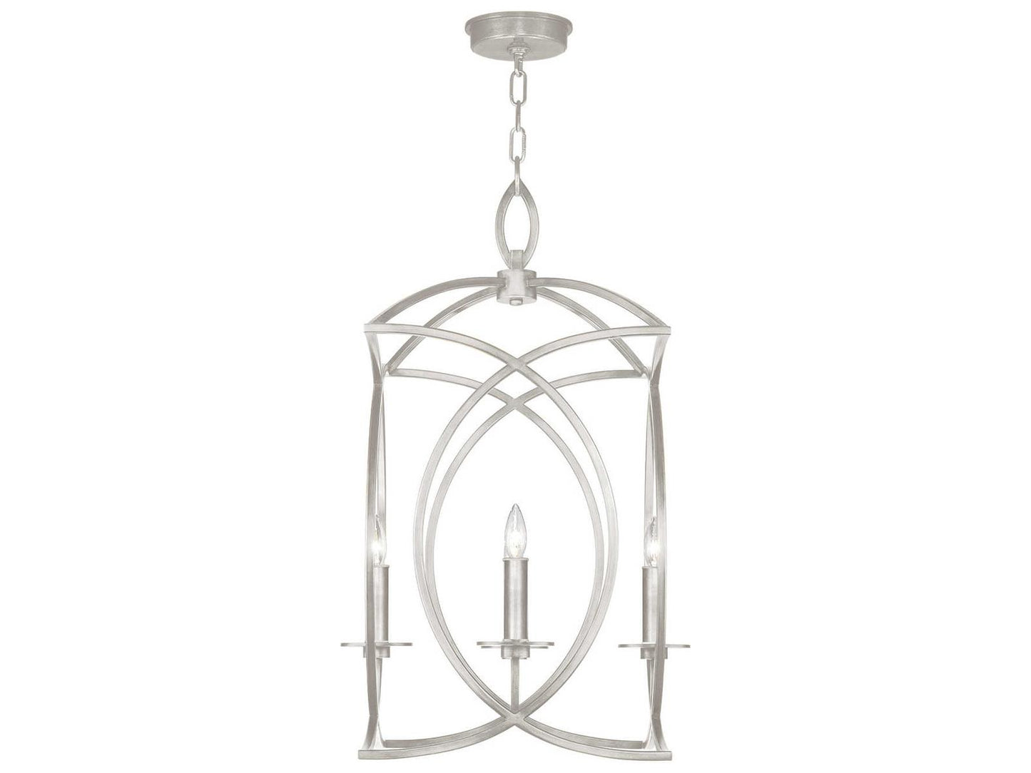 Fine Art Handcrafted Lighting 4-Light Cienfuegos Square Chandelier Silver Leaf