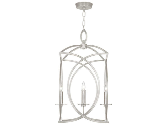 Fine Art Handcrafted Lighting 4-Light Cienfuegos Square Chandelier Silver Leaf