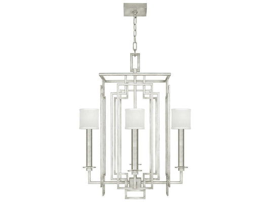 Fine Art Handcrafted Lighting 4-Light Cienfuegos Empire Chandelier in Silver Leaf